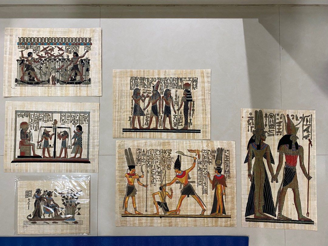 由 joshua.kao (刊登 ID 1381597447，圖片 1) 提交，位於 新北市 (New Taipei) 的 古埃及莎草紙手繪圖騰畫 (類別：相架畫作)，說明：遠從埃及帶回來的 單幅 NTD$699 兩幅 NTD$1,200。