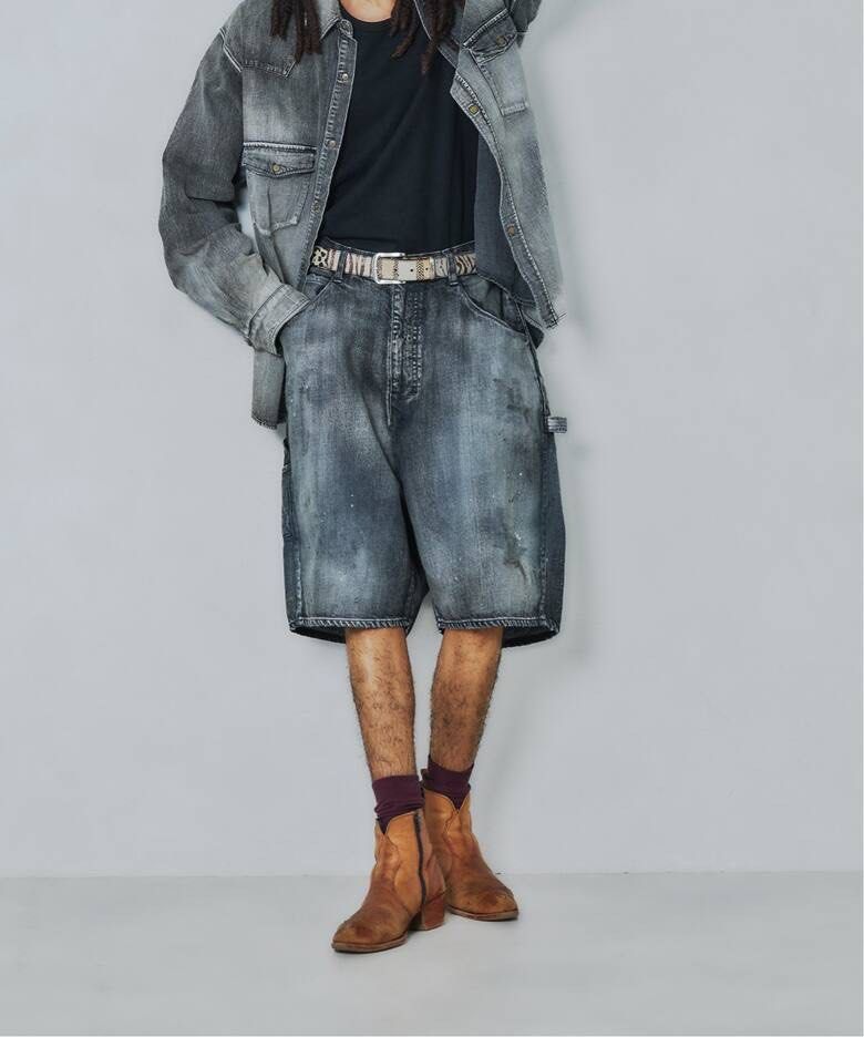 ANCELLM × WISM BOXY DENIM PAINTER SHORTS ANCELLM × WISM別注BOXY