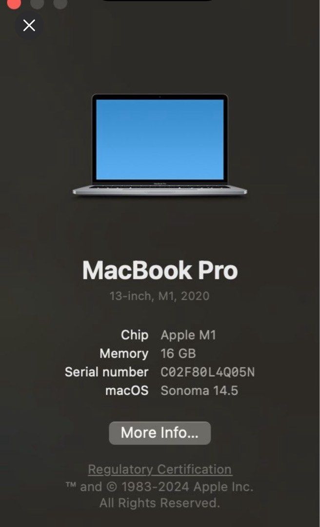 M1 MacBook Pro 13"63165659736322112