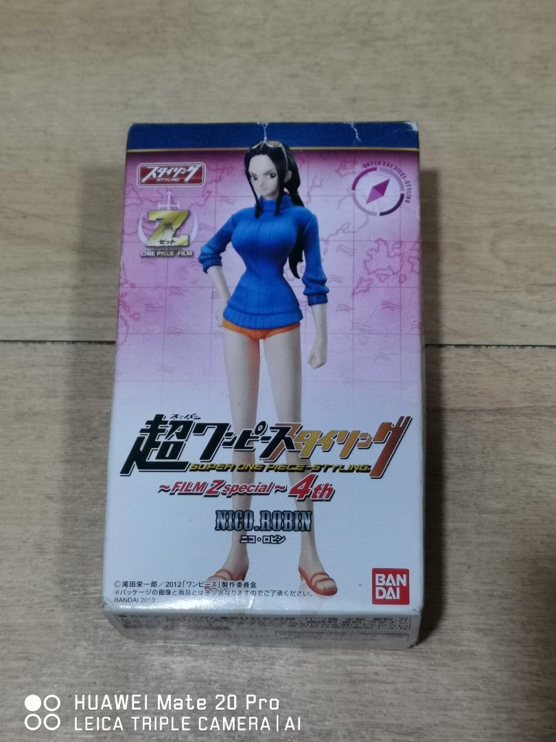 Bandai Super One Piece Styling Nico Robin Film Z Special – 4th (Category: Figurines & Statues) located in Manila. Submitted by dimple.mercado (Listing ID 1381660068, Image 1). Description: From Bandai’s Toy Candy line comes a dynamic figure of Nico Robin, styled after her appearance in the hit movie One Piece Film Z. This collectible is part of the Super One Piece Styling – Film Z Special 4th series, featuring Straw Hat Pirates in their exclusive