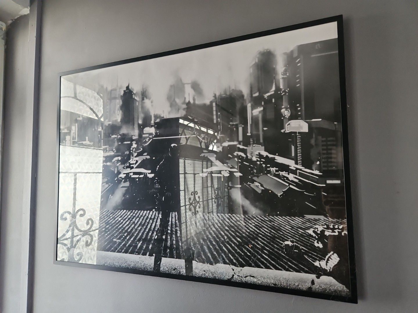 Black and White Cityscape Framed Print