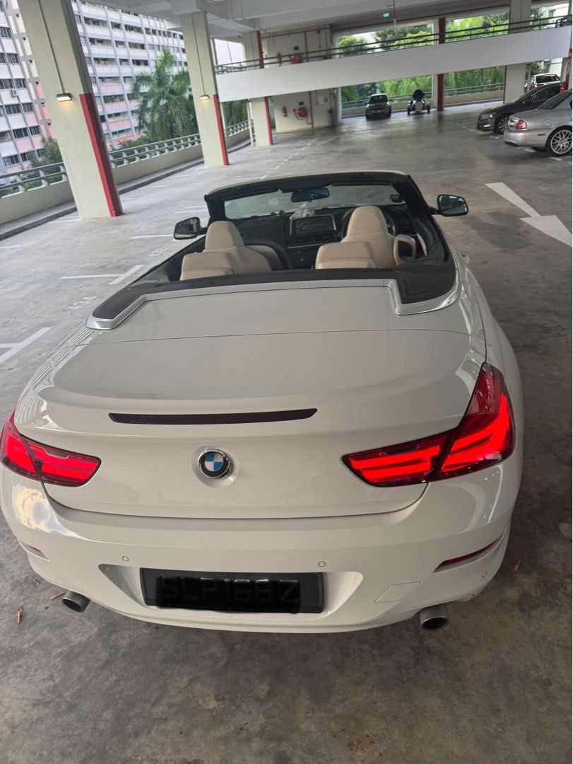 BMW 6 Series Convertible 640i (A) (Category: Used Cars) located in Singapore. Submitted by limp63 (Listing ID 1377490246, Image 2). Description: Lowest true mileage 66,000km But actual 2nd owner Due to number plate transfers within family Stock condition Just serviced 2.1k with receipts New tyres June 2026 STRICTLY NO DEALERS PLEASE ✌️ Subjected to present buyers loan NON NEGO ITS AVAILABLE NO NEED ASK .