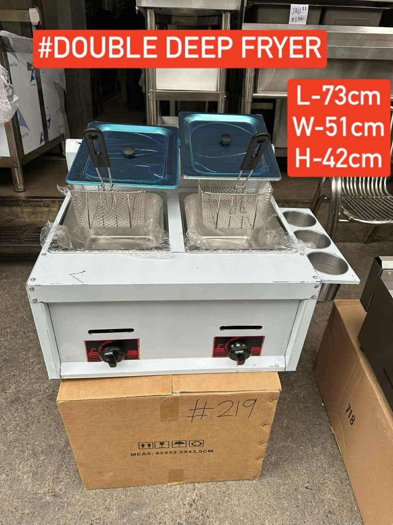 Deep fryer double type (Category: Coffee & Tea Tableware) located in Manila. Submitted by brightstar.b55721 (Listing ID 1381466898, Image 1). Description: DEEP FRYER AND DOUBLE Inclusion : with hose and regulator •capacity *14 liters •gas type CASH on deliver FREE Delivery in metro manila.