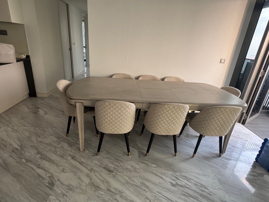 Dining Table Set (Category: Tables & Sets) located in Singapore. Submitted by 83726963737445 (Listing ID 1381602311, Image 2). Description: Low price transfer for moving | Long wooden dining table Due to the inconvenience of moving, I am now selling a long wooden dining table for my own use. The table is 2.54m long and 1.11m wide. It has been used for about a year. It is strong and durable, well maintained, and has no obvious scratches. The wood 