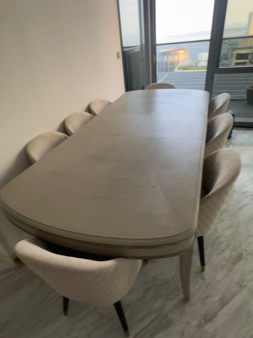 Dining Table Set (Category: Tables & Sets) located in Singapore. Submitted by 83726963737445 (Listing ID 1381602311, Image 3). Description: Low price transfer for moving | Long wooden dining table Due to the inconvenience of moving, I am now selling a long wooden dining table for my own use. The table is 2.54m long and 1.11m wide. It has been used for about a year. It is strong and durable, well maintained, and has no obvious scratches. The wood 