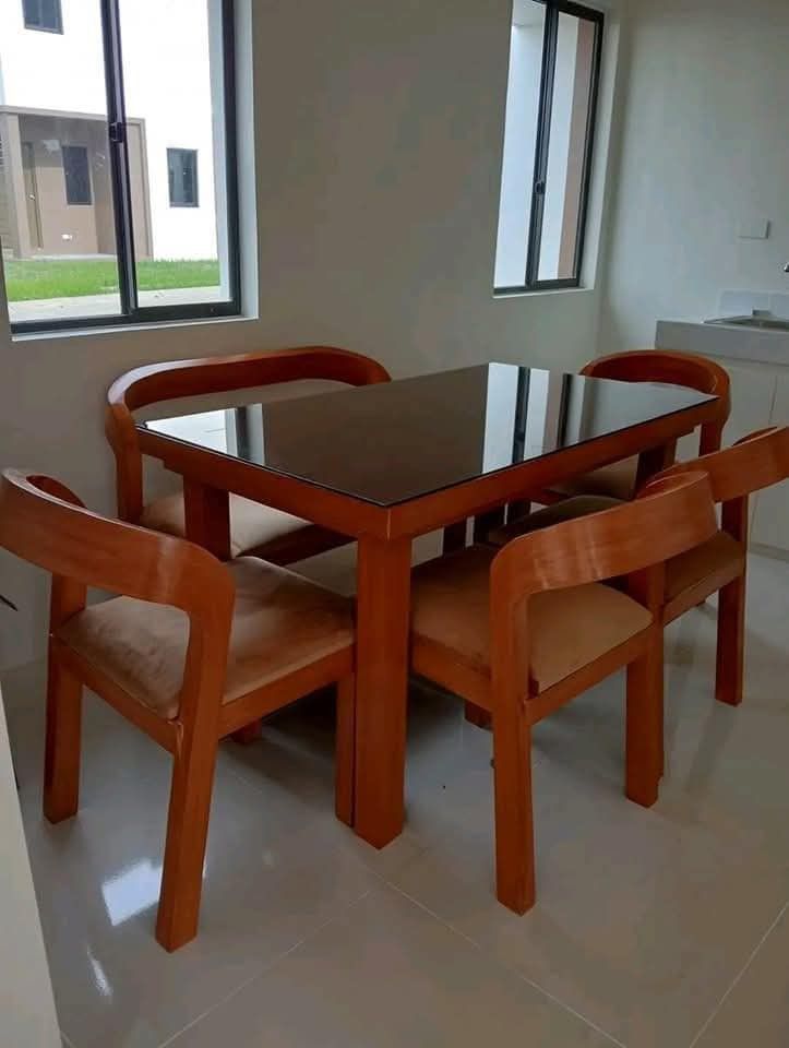 Elegant Mahogany Dining table (Category: Tables & Sets) located in Mabalacat. Submitted by arlenemamangun01 (Listing ID 1381465763, Image 3). Description: DINING SET 😍 Made of Mahogany Woods 🪵 Comfort feels like our furniture. Don't think twice, choose us. ✨ ✅ Made to Order ✅ High Quality ✅ Lowest Price Guaranteed ✅ Free Delivery ✅ COD We also offer; — TV Rack Consoles, High Chair, Coffee Dining Table, Center Table, Bed Frames, Bedside Tables, 