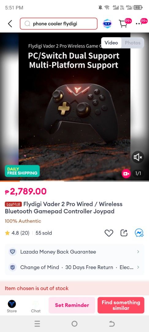 FLY DIGI WIRELESS GAME CONTROLLER (Category: Others) located in Cavite. Submitted by johnang27 (Listing ID 1381577731, Image 3). Description: Legit! Fly Digi Vader 2 Pro Game Controller For Windows/Android/Switch/TV Responsive Gyro controls for Mobile Devices! Message me for more details! willing to answer all your questions. Full Specifications: Connectivity: Bluetooth, 2.4GHz wireless (with included dongle), USB wired. Compatibility: PC, Androi
