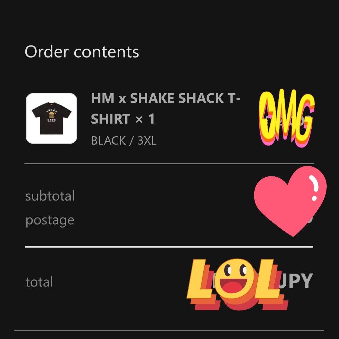 HUMAN MADE X SHAKE SHACK (3XL), Men's Fashion, Tops & Sets