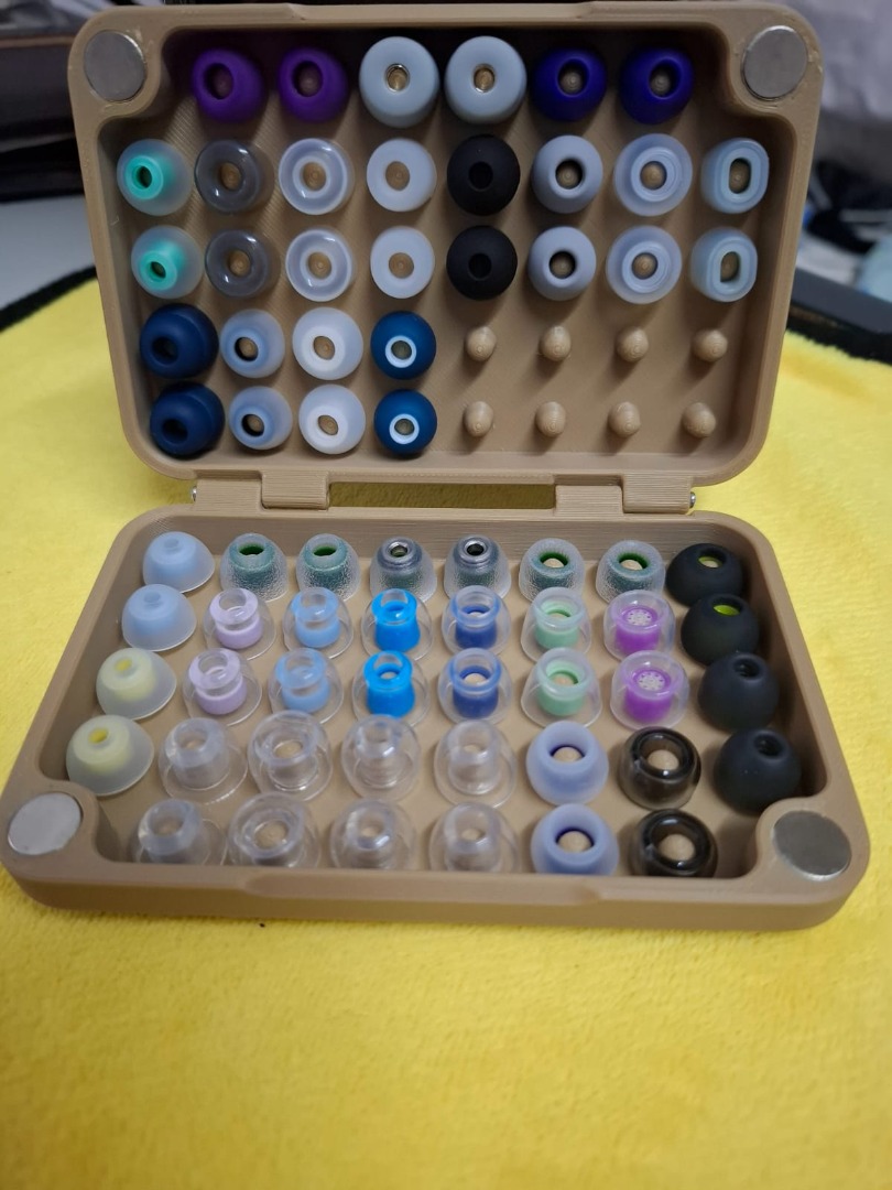 IEM Eartips Case 3D-Printed (38 Pairs Ear tips Capacity), Audio ...