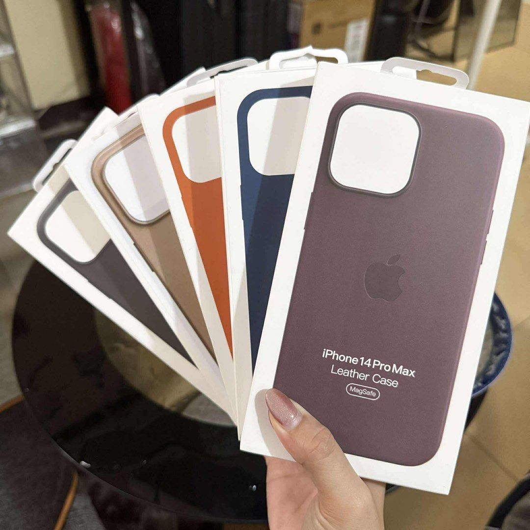 iPhone 14 Pro Max Premium Magsafe Leather with Case Animation🆕 (Category: Cases & Sleeves) located in Quezon City. Submitted by rcstny (Listing ID 1381567928, Image 1). Description: iPhone 14 Pro Max Premium Magsafe Leather with Case Animation🆕 - leather case - magsafe ready with case animation - wireless charging - magnetic case - also available for iP14 & 14Pro - Colors: Black, Taupe Brown, Golden Brown, Blue & Elderberry ₱700 MOP: Gcash/BDO 