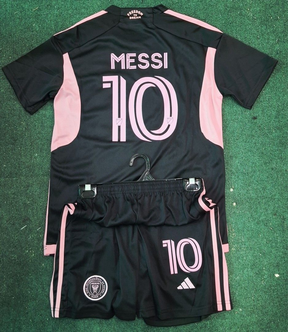 Miami Away 2024 With Nameset Messi (For Kids) (Category: Babies & Kids Fashion) located in Kuala Lumpur. Submitted by AmsyarMart (Listing ID 1381465961, Image 1). Description: ⚫️ Miami Away 2024 With Nameset Messi (For Kids) 💰 RM : 6️⃣5️⃣ 🔴 SiZe : XL (11-12 Years) ©️ Condition: Brand New With Tag.