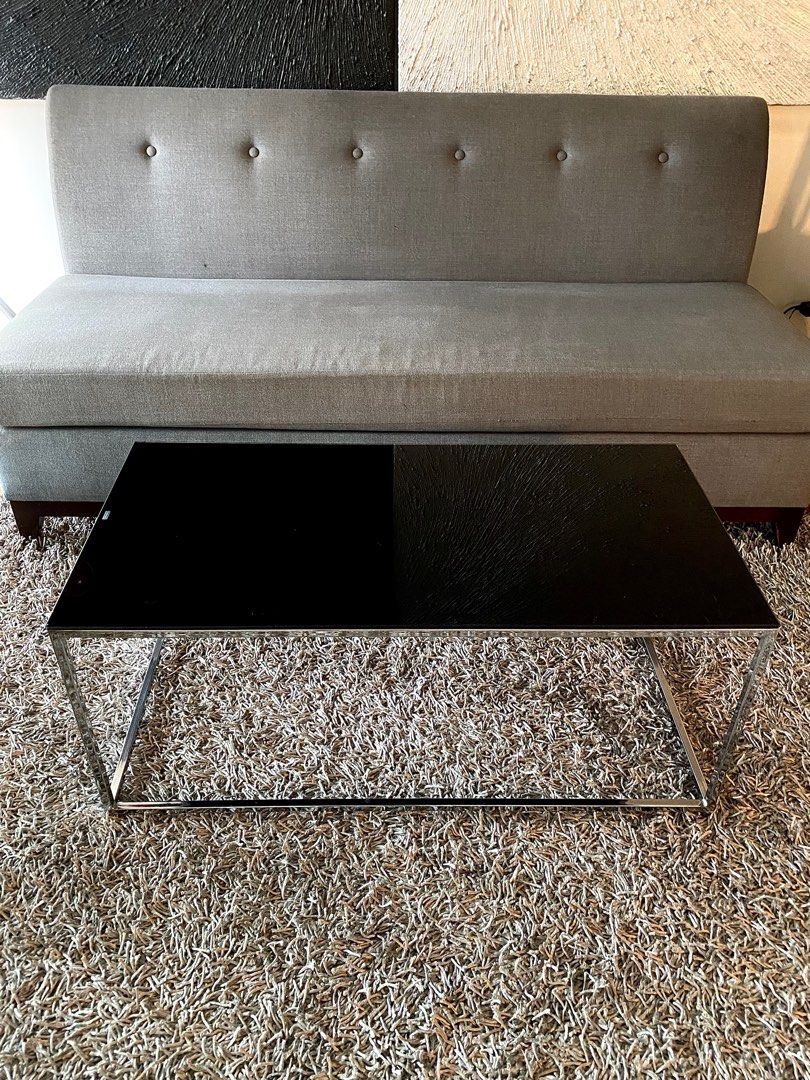 Minimalist Glass Table (Category: Tables & Sets) located in Makati City. Submitted by robma_ (Listing ID 1381571944, Image 3). Description: 19.5”x39” Tempered glass. No cracks, defects. Original price 12K .