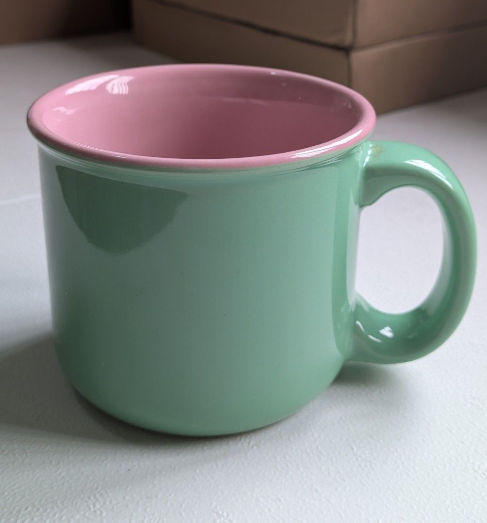 Mint Green and Pink Ceramic Mug