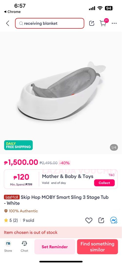 Moby Smart Sling 3-Stage Tub (Category: Bathtub & Bath Accessories) located in Manila. Submitted by mj5h4tfhy881083 (Listing ID 1381588728, Image 2). Description: Hi, selling my baby’s bath tub. Price is slightly negotiable. Transportation c/o buyer. Location: BGC Taguig.