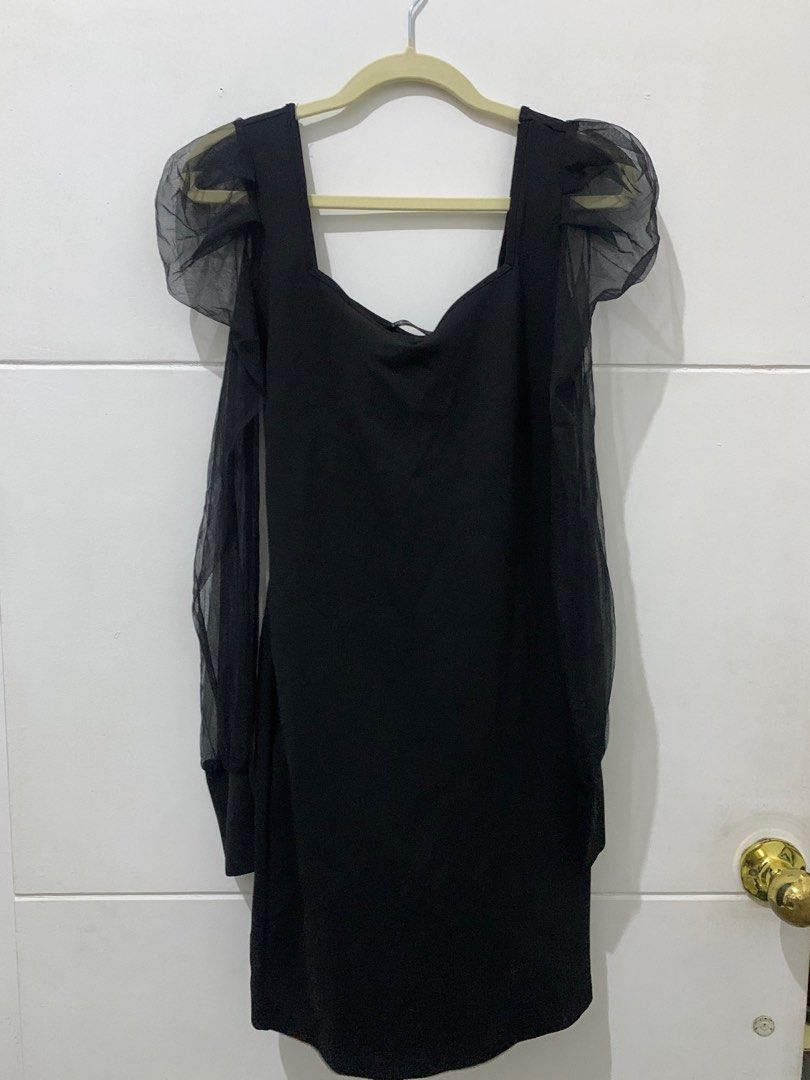 Preloved Shein Black Mesh Dress (Category: Dresses) located in Quezon City. Submitted by prelojved (Listing ID 1381559931, Image 1). Description: Used once only Size small on tag RFS: Decluttering .