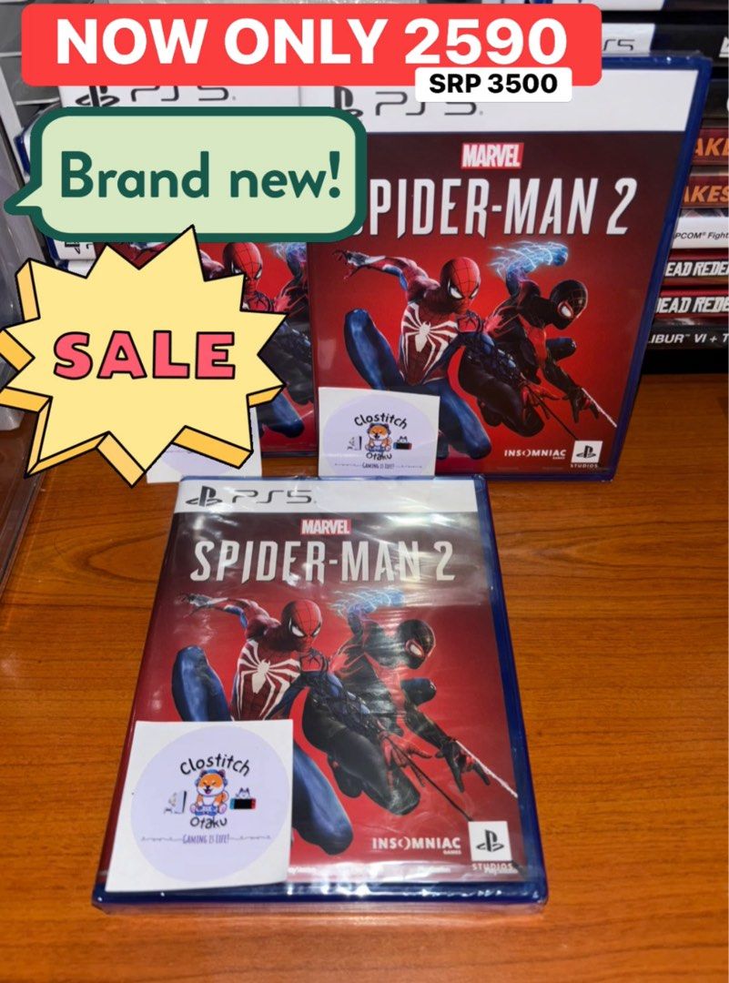 PS5 Spiderman 2 Sale! (Category: PlayStation) located in Quezon City. Submitted by clostitchotaku100 (Listing ID 1381498504, Image 1). Description: ☑️Brand New ☑️Sealed ☑️ 100% Original ☑️Payment Methods: COD(2k max), Gcash, BPI ☑️Shipping via lala move. Buyer’s Expense ☑️ Location: Wilsonville Subdivision Project 6, Culiat Quezon City ☑️Fb Main marketplace: Clostitch Otaku.