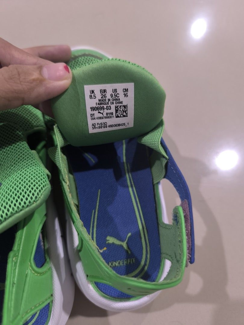 Puma Sandal Kids (Category: Babies & Kids Fashion) located in Mantin. Submitted by dyanamanso01021 (Listing ID 1381553153, Image 3). Description: size : 16cm ( 4-5 tahun sesuai pakai ) postage add RM8 fix price.