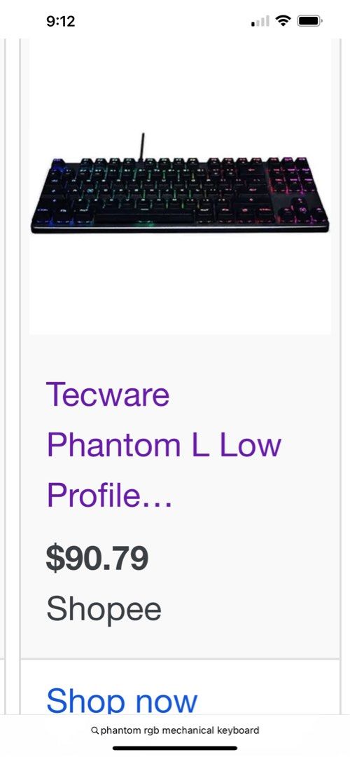 Tecware Phantom L Low Profile RGB Mechanical Keyboard632227848034581122