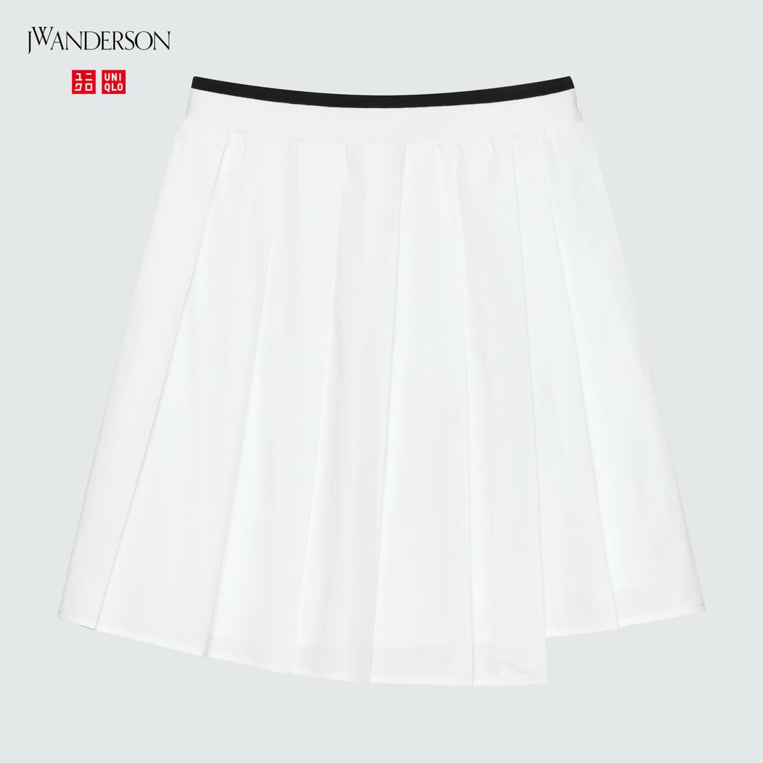 Uniqlo JWA Pleated Mini Skirt (White), Women's Fashion, Bottoms