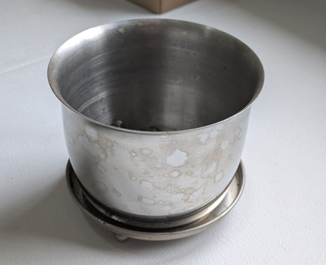 Vintage Silver Planter with Saucer