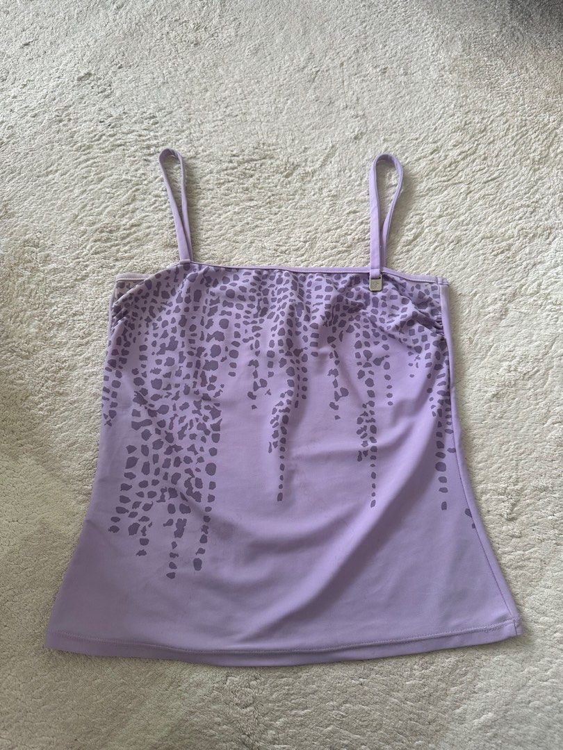 Vintage Versace Jeans Couture Y2K Top (Category: Apparel) located in Singapore. Submitted by coffeelover2233 (Listing ID 1381526872, Image 1). Description: Vintage Versace Jeans Couture Top in light purple, 80%Polyamide, 20% Spandex Size S In good condition, some light spots .