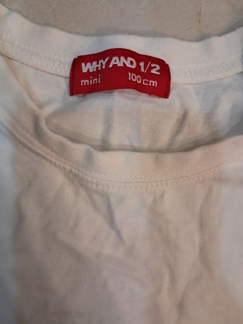 由 zhenzhen2020 (刊登 ID 1381509595，圖片 3) 提交，位於 台北市 (Taipei) 的 Why and 1/2 短袖 上衣 size 100 (類別：嬰兒及兒童流行時尚)，說明：二手商品有正常使用痕跡完美主義勿來 二手出清不接受退貨喔。