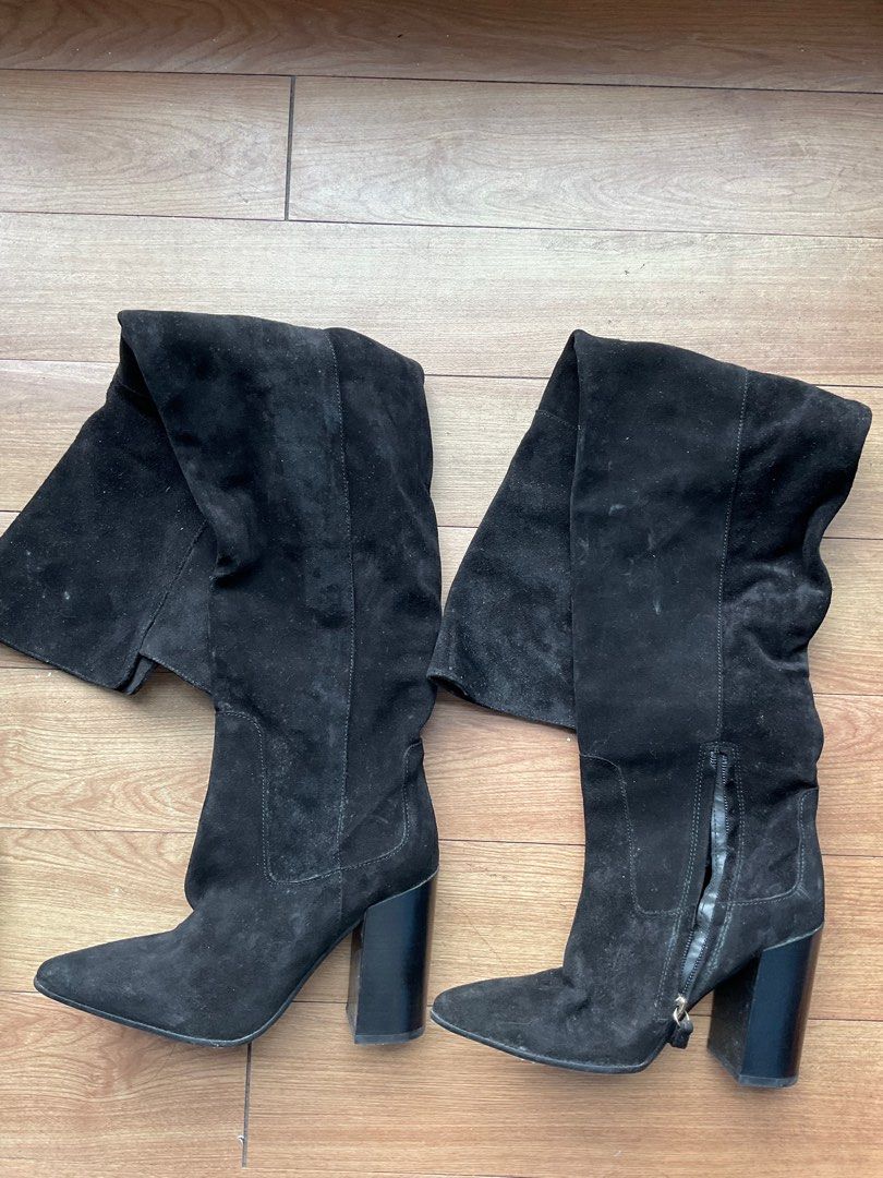 ZARA black leather high heel boots (Category: Boots) located in Iloilo. Submitted by toyangdeclutters (Listing ID 1381495894, Image 2). Description: .