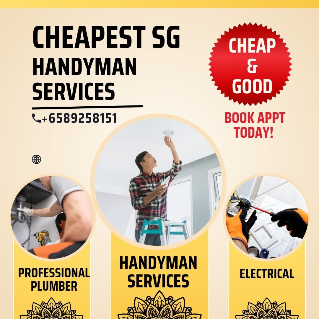 24/7 | Electrician | Handyman | Plumber | Curtain Install| Extend Power Socket | Drilling Services| Install Ceiling Light | Check Power trip issues |Rubbish Chute Replacement |Drilling Service|Rewiring Service | Furniture Assembly | (Category: Electrician Services) located in Singapore. Submitted by handy_essentials (Listing ID 1358350972, Image 1). Description: Electrician Service Overview Our professional electrician services provide reliable a