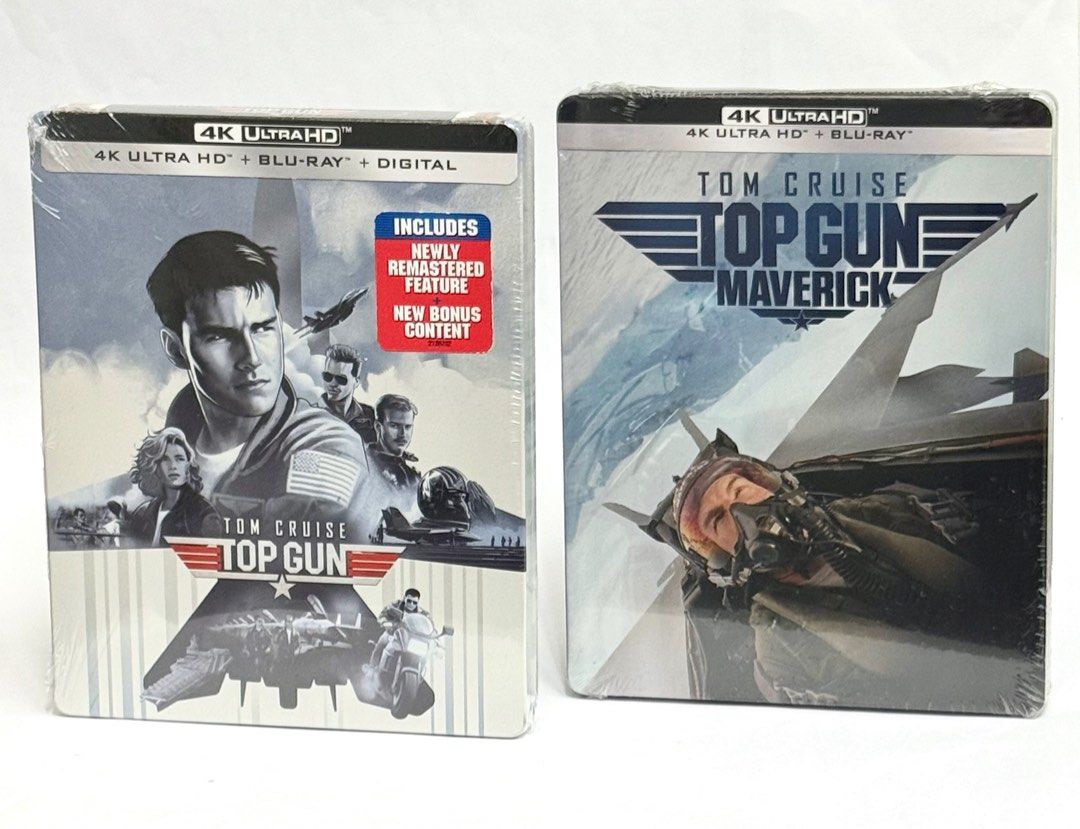 4K藍光Bluray《Top Gun 壯志凌雲》第1、2集普通版及Steelbook 鐵盒特別版, 興趣及遊戲, 音樂、樂器& 配件, 音樂與媒體-  CD 及DVD - Carousell