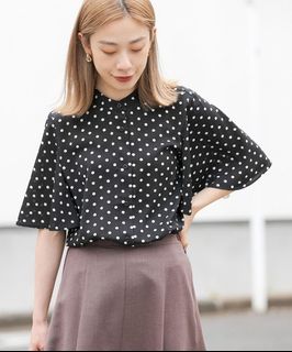 New Japanese SONNY LABEL Black Polka Dot Bell Sleeve Chiffon Blouse (Website Synchronized) Feedback Price $99 In Stock64221545961601110