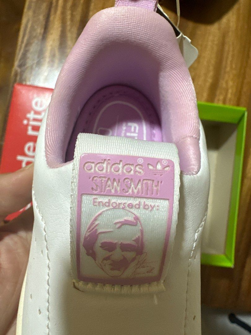 Adidas Stan Smith 360 I Toddler Shoes - Size 6.5K (Category: Babies & Kids Fashion) located in Singapore. Submitted by zihuiglenn (Listing ID 1378330442, Image 2). Description: Wrong size for my kid so need to sale , self collect at Punggol. Brand new Adidas Stan Smith 360 I toddler shoes. These adorable white shoes with pink accents are perfect for your little one. They come with the original box and tags. Size 6.5K. Made in India..
