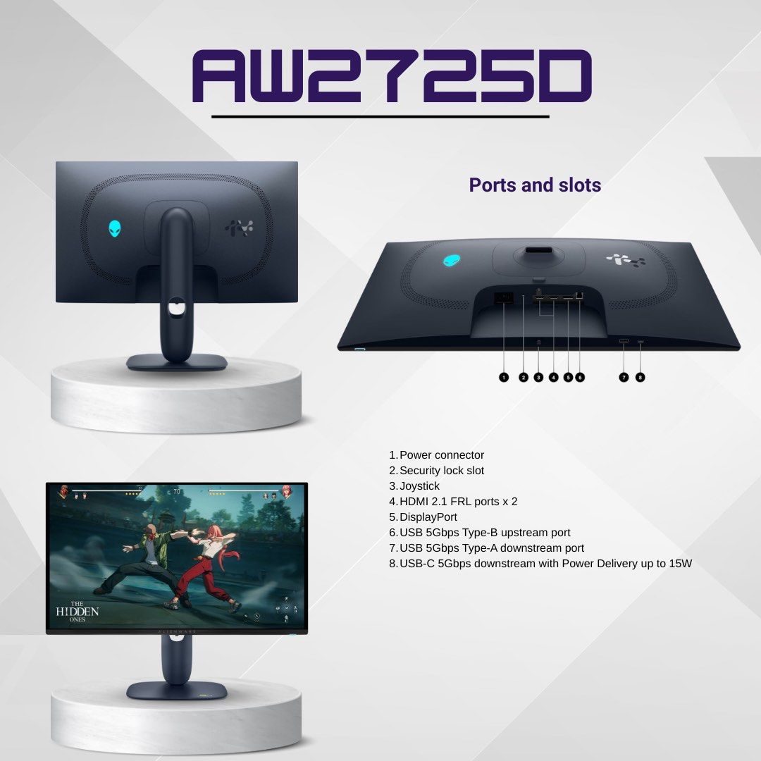 READY STOCK RTP $809 Alienware 27 280Hz QD-OLED Gaming Monitor - AW2725D63073564254594111