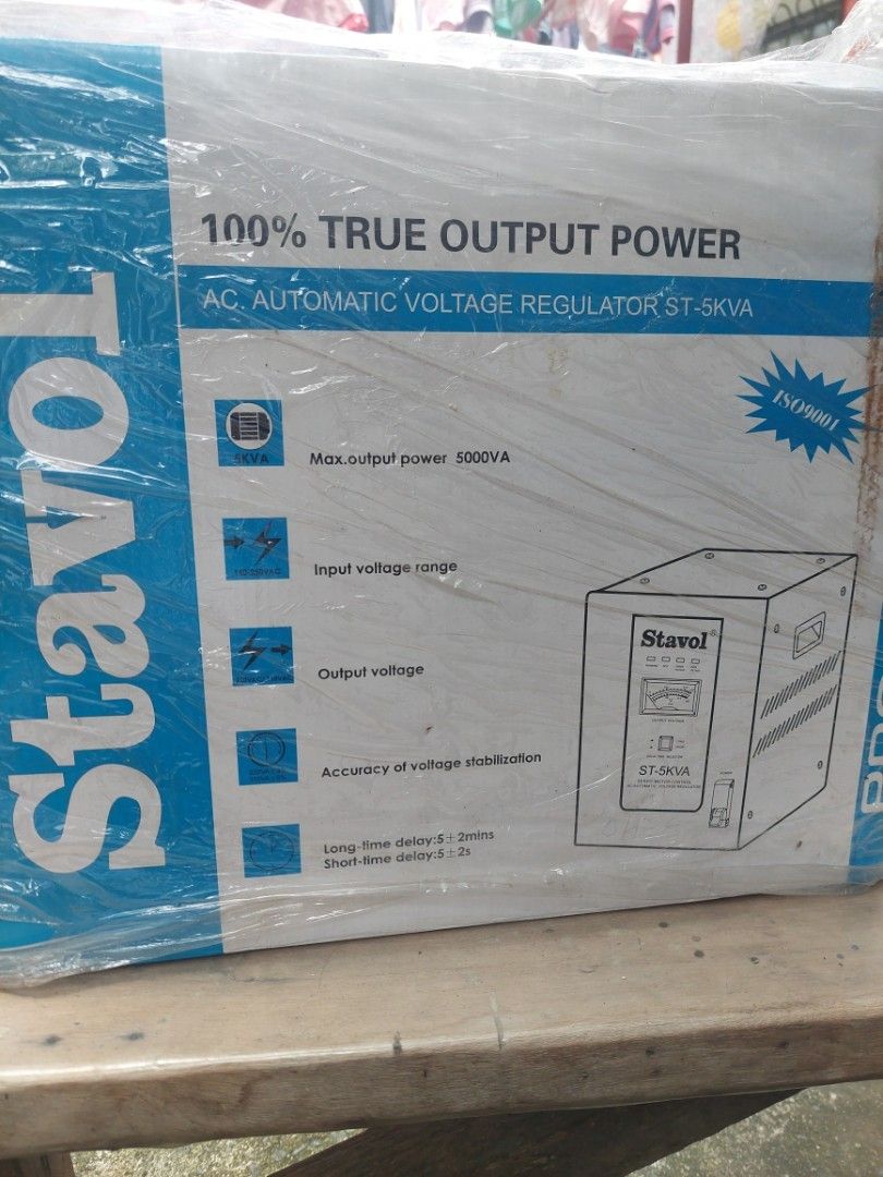 AVR automatic voltage regulator (Category: Electrical, Adaptors & Sockets) located in Quezon City. Submitted by luckypenguin_894118 (Listing ID 1378284378, Image 1). Description: STAVOL AVR with time delay 5KVA 5000watts servo motor.
