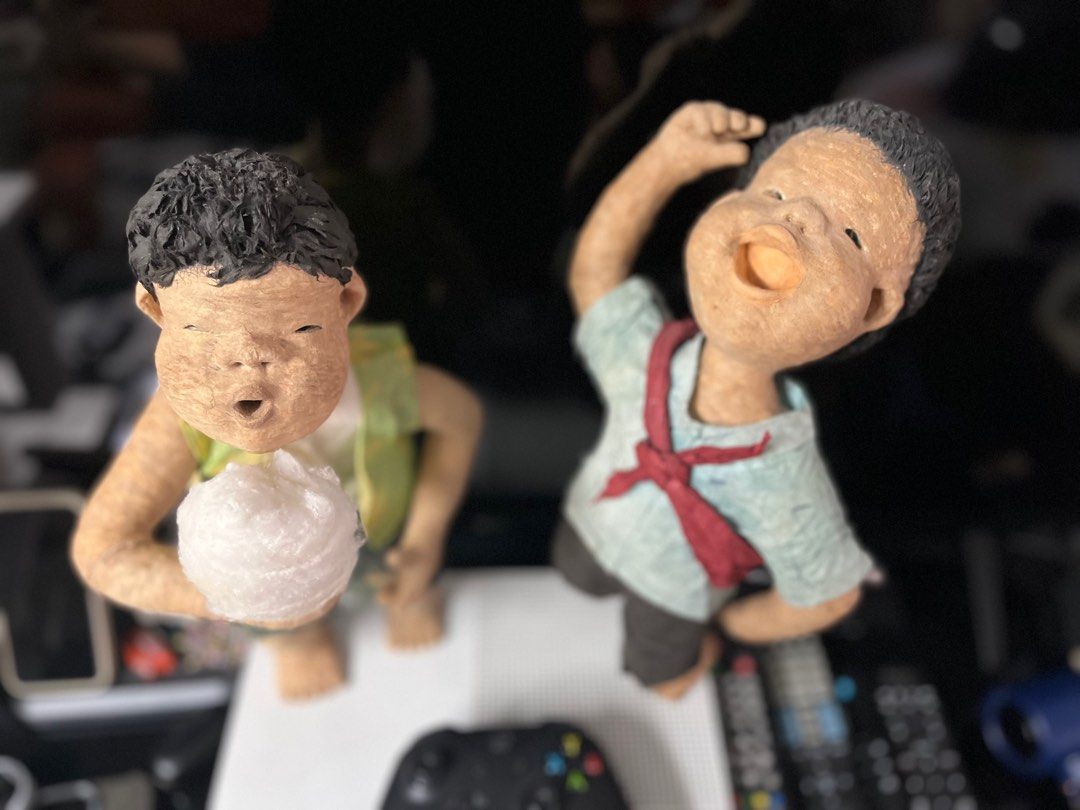 Boys paper mache 14inches (Category: Figurines & Statues) located in Angeles City. Submitted by goodbuysathome (Listing ID 1378217269, Image 2). Description: Two young boys paper mache 14 inches height From Korea For educational use Pwede display s classroom /art project Lp posted Add sf 79 with box p kse jnt GCash payment .