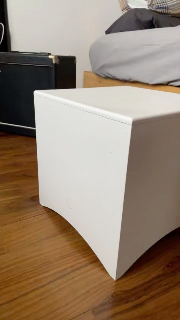 Cabasse TSA 100W Subwoofer (Category: Soundbars, Speakers & Amplifiers) located in Singapore. Submitted by Tristan_lee (Listing ID 1378203601, Image 1). Description: Hey there! Selling this Cabasse TSA 100W subwoofer. It's a sleek white cube design that would fit in any room. It has a subwoofer level, crossover frequency, and phase controls. It also has high-level input and output options. The back panel has all the necessary connections. It's in
