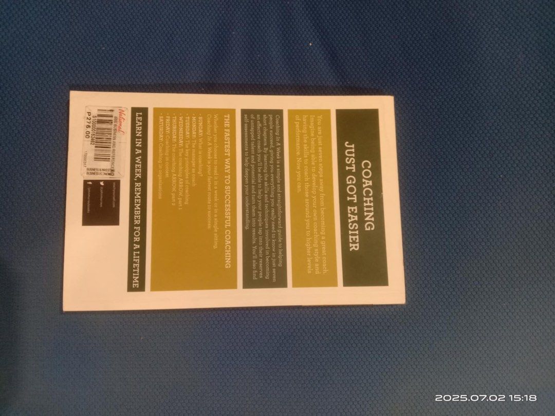 Coaching In a Week self help (Category: Assessment Books) located in Manila. Submitted by declutterforamari (Listing ID 1378240495, Image 2). Description: .