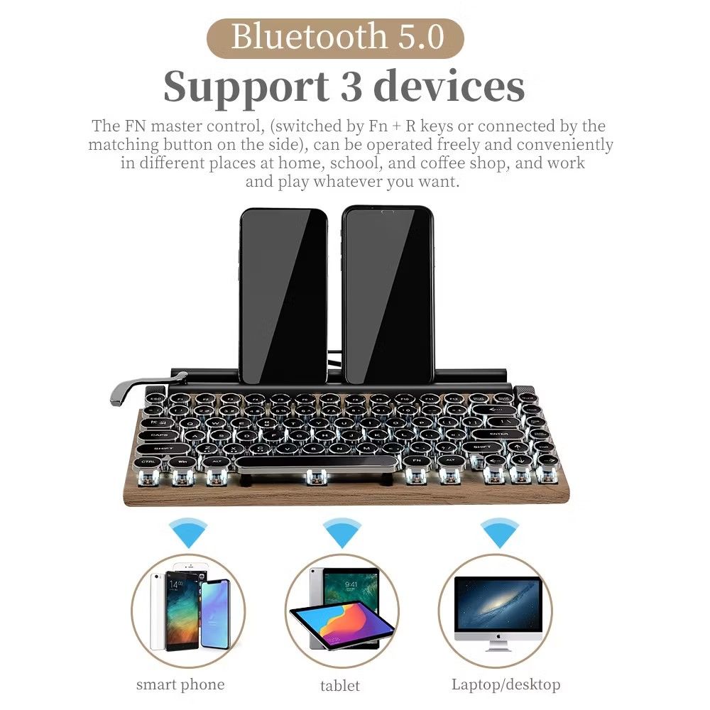 ErgonMan Retro Typewriter Mechanical Keyboard - Bluetooth 5.063203129813890111