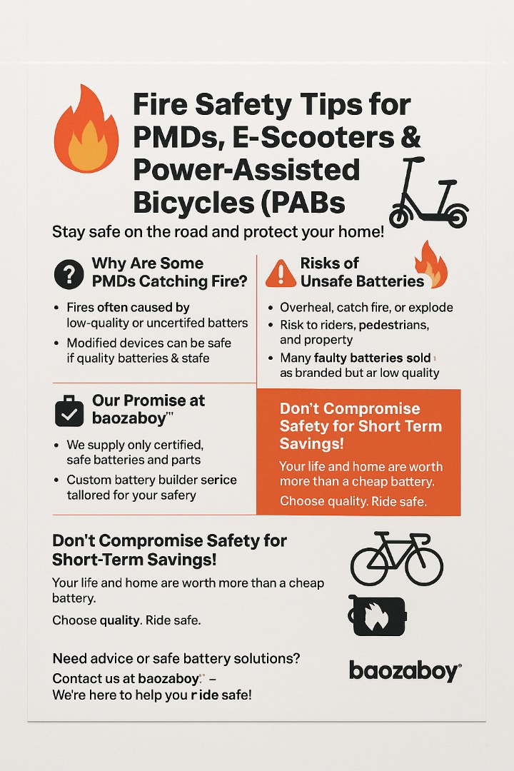 Fire Safety Tips for PMD / PMA / PAB Woodlandscooter Casablanca 48v ...