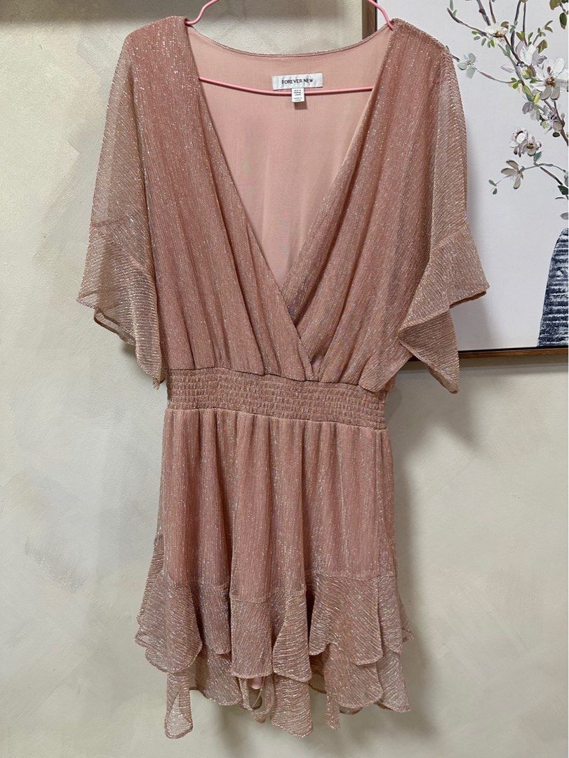 Forever New Pink Layered Mini Dress (Category: Dresses) located in Mandaluyong City. Submitted by cafelattey (Listing ID 1378192228, Image 2). Description: Forever New Sophie Plisse Mini Dress Super pretty and glittery! Large on tag, can fit XL cause it’s stretchy With run that can be repaired (see third pic).