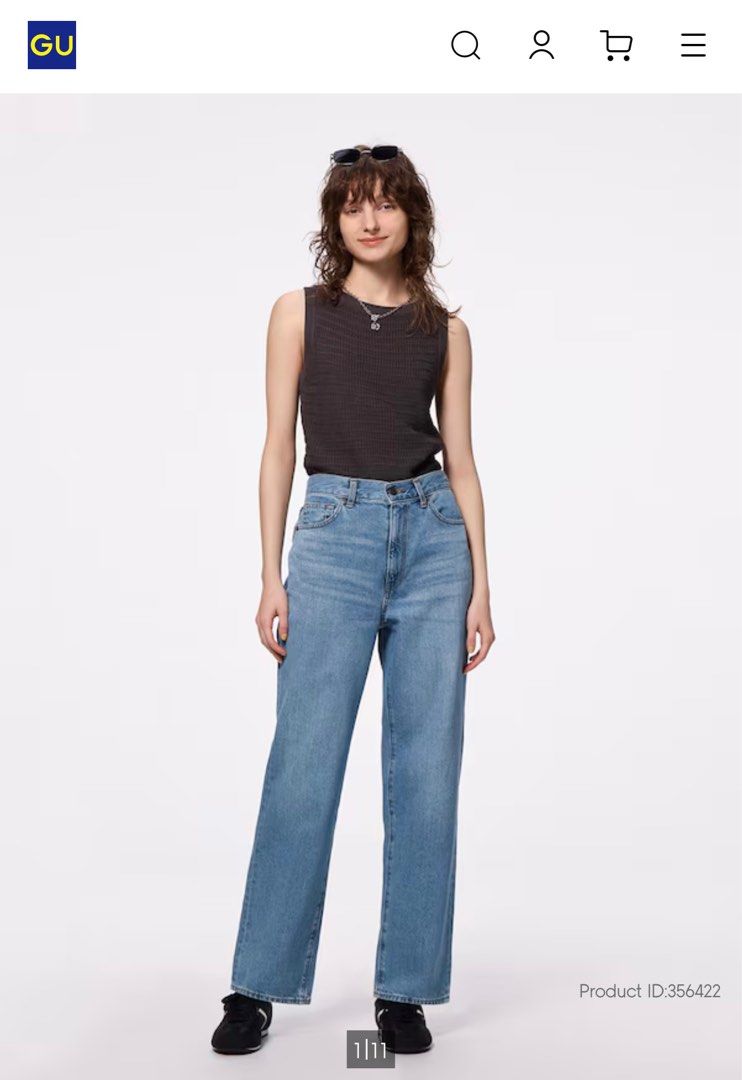 GU Straight High Rise Jeans (Category: Jeans) located in Legazpi City. Submitted by r.clutter (Listing ID 1378224885, Image 3). Description: brand new rfs: wrong size can fit size small.