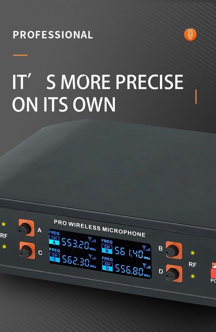 High Quality 2025 Single 4 Channel Digital Selectable UHF Wireless Microphone for Church Singing KTV63222274855554113