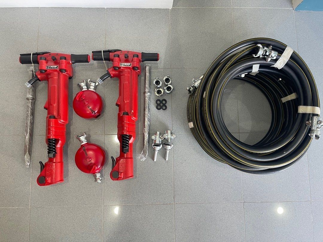 Jack hammer 90 lbs (Category: Construction Tools & Equipment) located in Cavite. Submitted by lapuagjans96184 (Listing ID 1378153285, Image 1). Description: Brand new 90 lbs jack hammer With complete accessories - 2 units moil point - 10 & 5 meters air hose 3/4” heavy duty With clamp & couplers - steel line oiler Free delivery within Metro Manila.