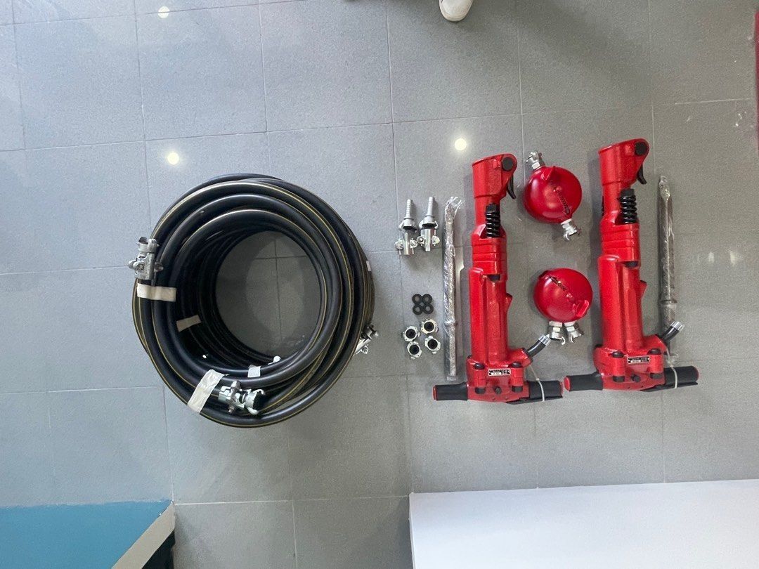 Jack hammer 90 lbs (Category: Construction Tools & Equipment) located in Cavite. Submitted by lapuagjans96184 (Listing ID 1378153285, Image 3). Description: Brand new 90 lbs jack hammer With complete accessories - 2 units moil point - 10 & 5 meters air hose 3/4” heavy duty With clamp & couplers - steel line oiler Free delivery within Metro Manila.