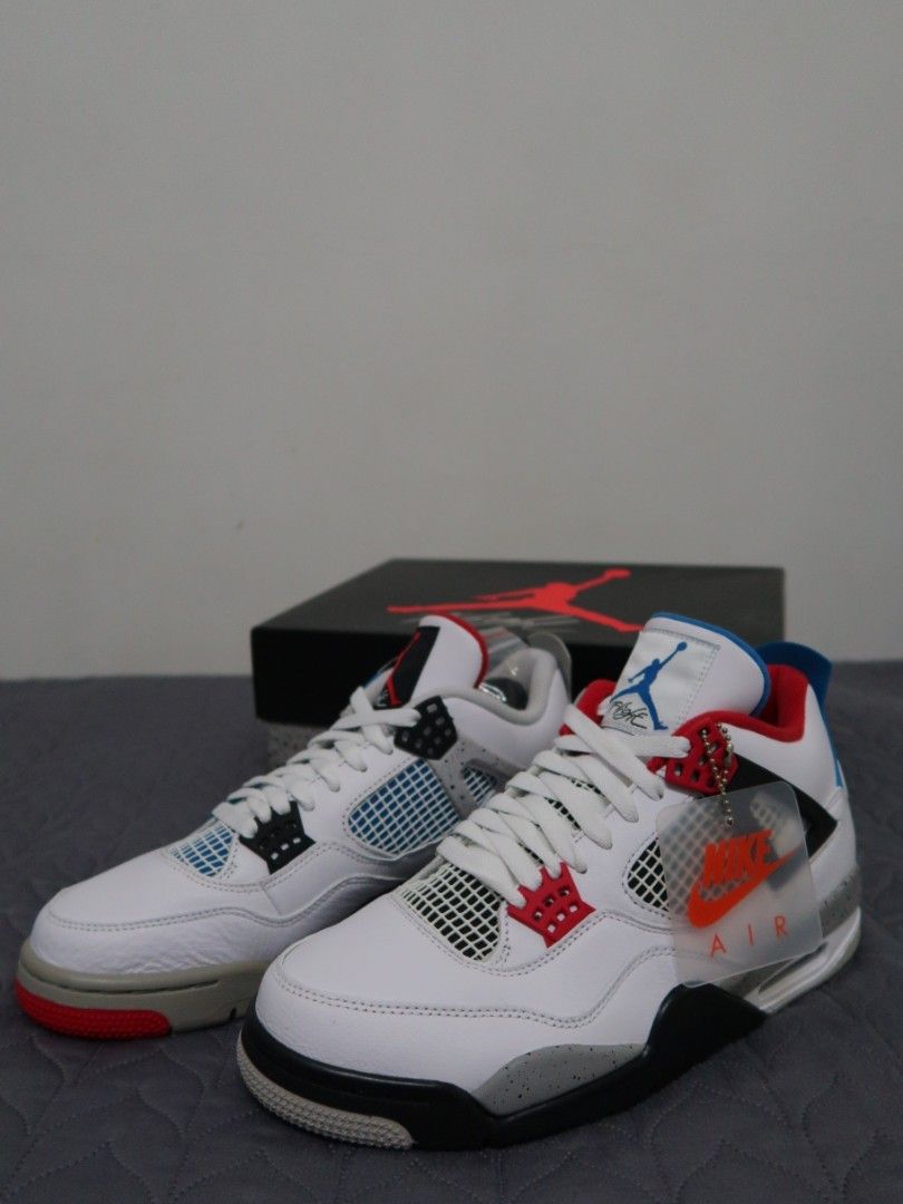 JORDAN 4 RETRO SE 'WHAT THE' (Category: Sneakers) located in Paranaque City. Submitted by sircraig (Listing ID 1378152795, Image 2). Description: DS. 2019 RELEASE. SIZE US 10 M. 100% ORIGINAL & AUTHENTIC. WITH ORIGINAL BOX..