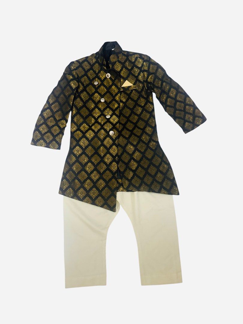 Kids Indian Costume (Category: Babies & Kids Fashion) located in Singapore. Submitted by hutzz (Listing ID 1378027281, Image 1). Description: 🩵In Stock Kids Indian Costume 🩵Sizes 2-8years 🩵Comes as a set top & pants 🩵Black and gold combination 🩵Cooling material 🩵Great for school celebrations .