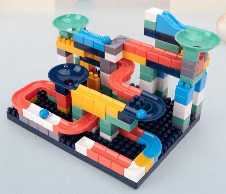 Lego Duplo Mainan Marble run race brick balok susun/Cool running