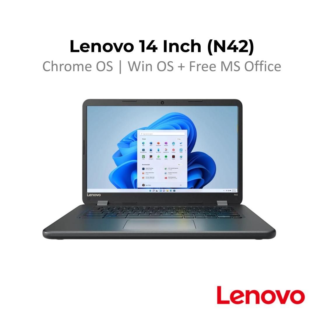 Lenovo 14 Inch - N42 / N22 - Laptop For Sale - Free MS Office - Free Windows 11 - 100% Good Condition - Studio-grade screen - Photo-realistic quality (Category: Laptops & Notebooks) located in Singapore. Submitted by buyatfuji (Listing ID 1378177877, Image 3). Description: "Click here for more special deal !!! https://www.carousell.sg/u/buyatfuji/ 👨‍🔧 FREE Additional 3 𝐌𝐨𝐧𝐭𝐡 𝐖𝐚𝐫𝐫𝐚𝐧𝐭𝐲 !! First 10 set only !!! 🎀𝐋𝐞𝐧𝐨𝐯𝐨 𝐈𝐧𝐭𝐞