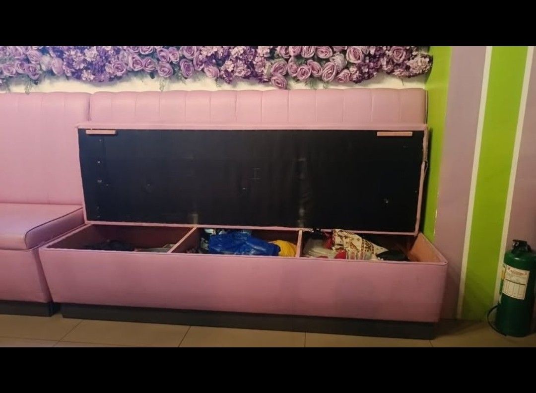 Long Sofa with Storage inside great for business or home use (Category: Sofas) located in Paranaque City. Submitted by maxileeee (Listing ID 1378191469, Image 2). Description: Helping a friend! • Original price for both sofas: ₱28,000 in total • Selling it all in for ₱18,000 will give discount if take all ⚠️Rush Sale Price: ₱8,000 each. ⚠️Updated RUSH SALE PRICE: ₱5,500 EACH. GET BOTH ₱10,500. WELL CONDITION • Rush selling, no reservations • Our 