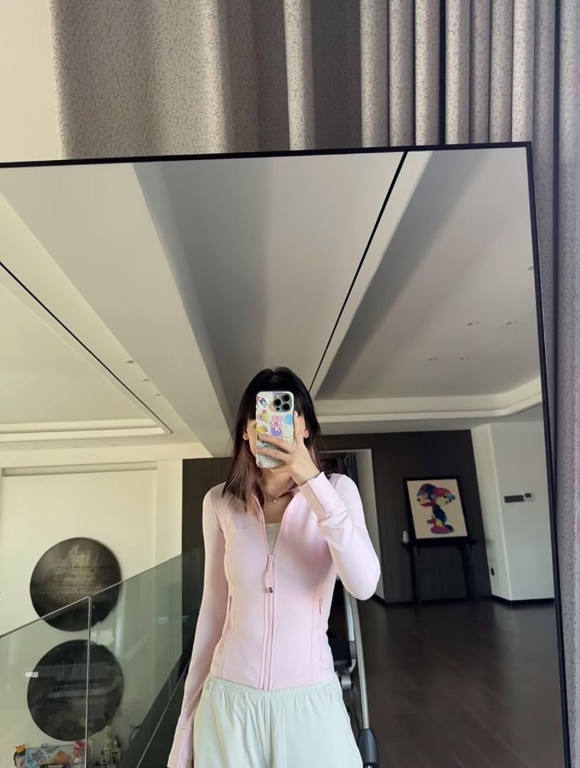 lululemon define pink cropped jacket pilates activewear running (Category: Activewear) located in Quezon City. Submitted by tiffany_company (Listing ID 1378189927, Image 1). Description: xss-xxxl available pre-order cropped bubblegum full pink mist.