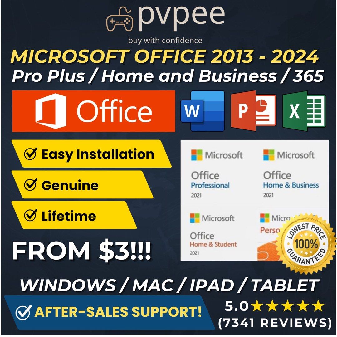 Microsoft Office Official License Key | Office 2024 Pro Plus / 2021 Home & Business | Secure, Legit, Lifetime Use (Category: Software) located in Singapore. Submitted by pvpee (Listing ID 1378200055, Image 1). Description: ✅ Genuine Office Key - 25 Digits Alpha Numeric Key for Activation ✅ Instant Delivery and Easy Installation with Guide ✅ After-Sales service provided 𝐏𝐑𝐎𝐌𝐎 𝐁𝐮𝐧𝐝𝐥𝐞 𝐃𝐞𝐚𝐥 🔥 Windows 10/11 Home/Pro + Office Profession
